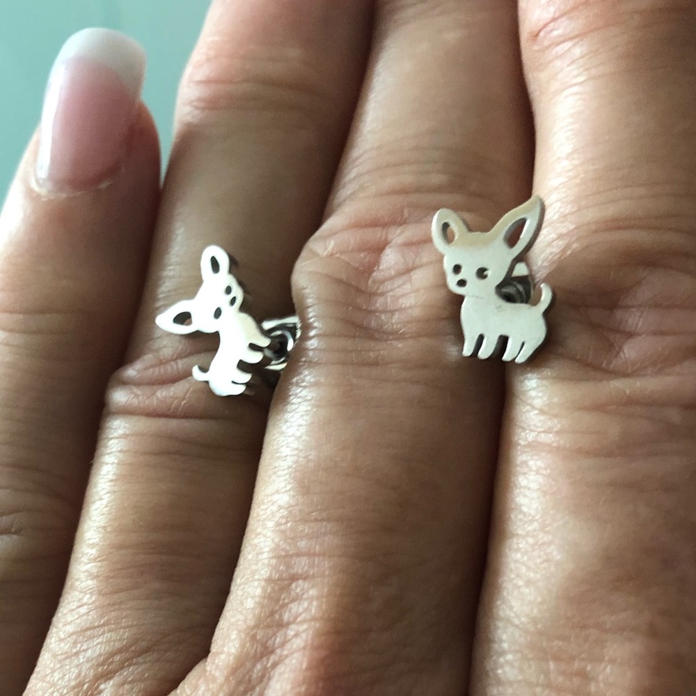 HOST PICK Dog earrings silver & stainless steel - Picture 2 of 4